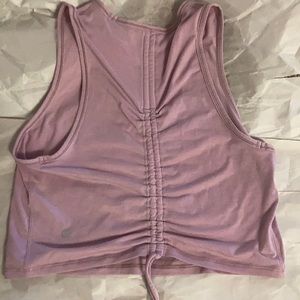 Lululemon crop top pink crunch back